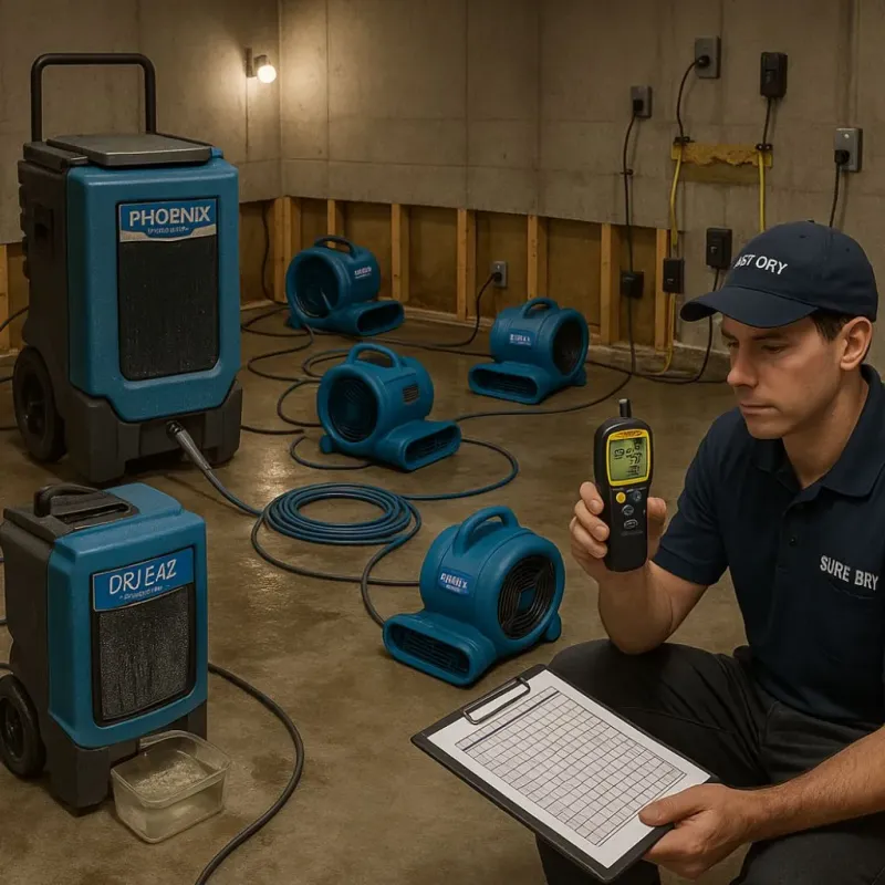 Structural Drying and Dehumidification process in Glenwood Landing, NY